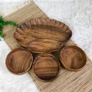 Acaciaware•4 piece set Shell Fan Chip And 3 Bowls